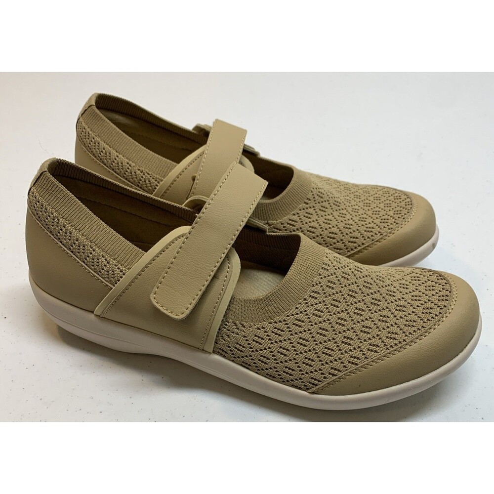 Alegria Dinamo Shoes Women's 42 / 11.5 Tan Knit Comfort Mary Jane Loafers